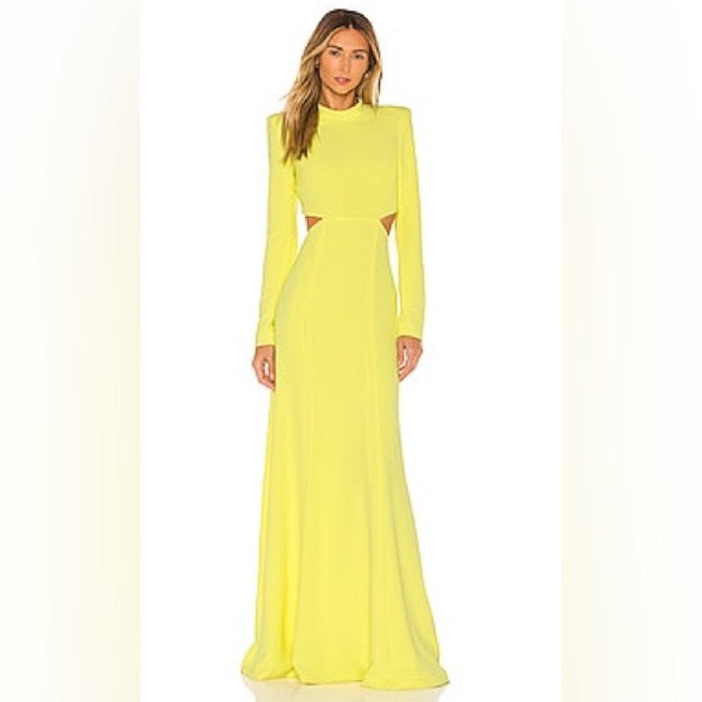NWOT A.L.C Gabriela Long Sleeve Maxi Dress In Lemon Size 14